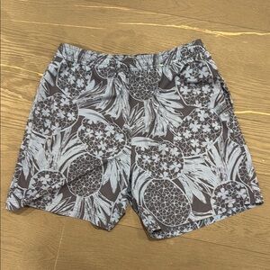 Gray and Black Pineapple Print Shorts